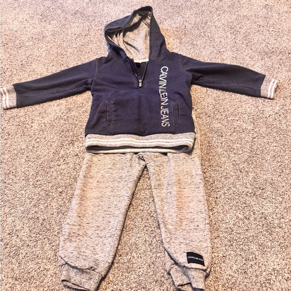 Calvin Klein Kids' Navy and Gray Jogger Set